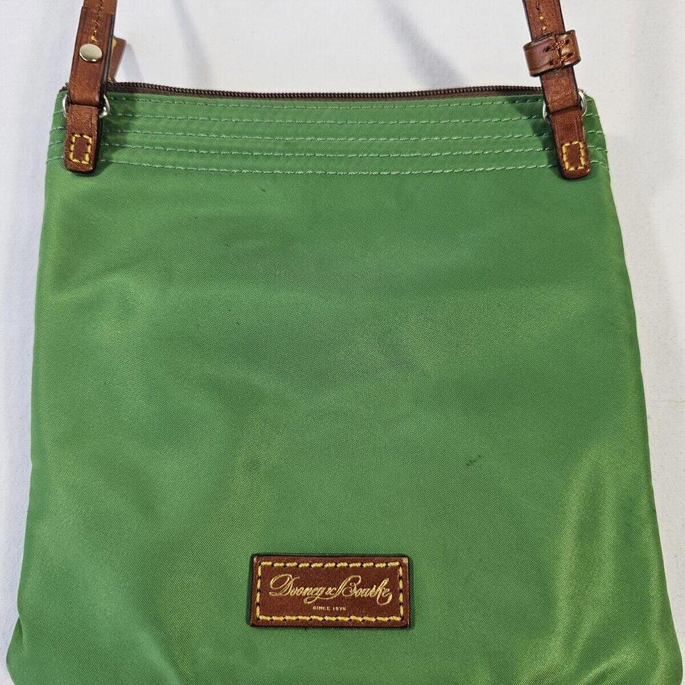 Dooney & Bourke North South Triple Zip Purse Crossbody Green & Brown Yellow - Picture 7 of 9